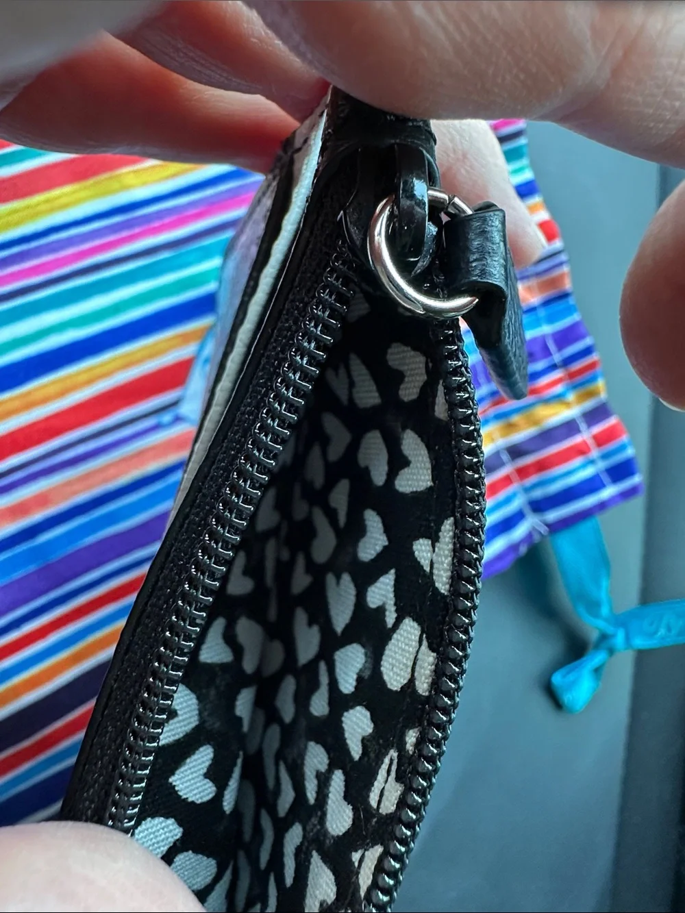 New! Brighton card wallet with zipper coin pocket with hummingbird and butterfly